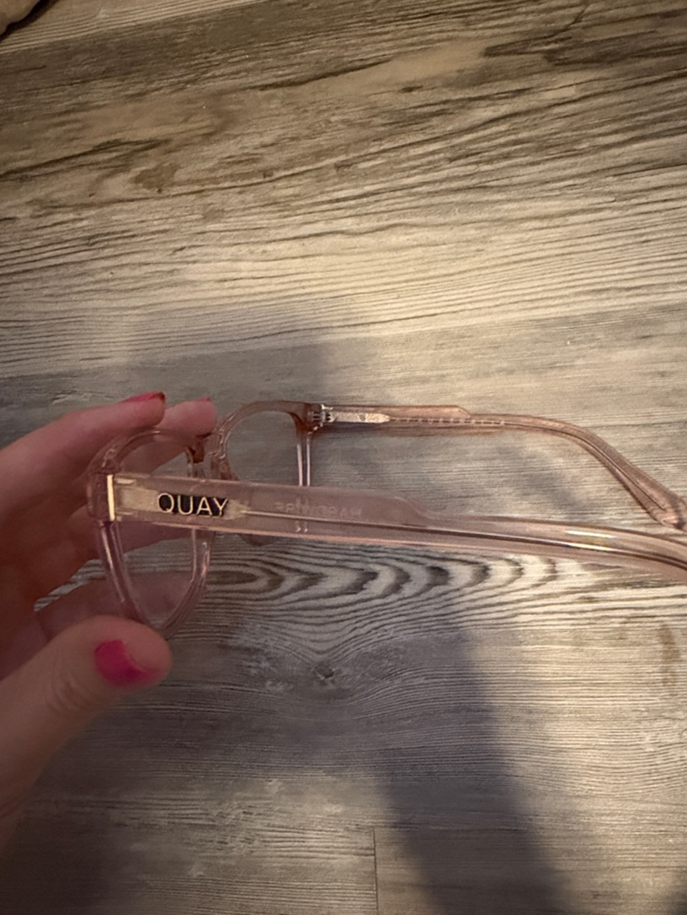 Quay Australia Clear Blush Pink Round Frame Sunglasses - Picture 2 of 2